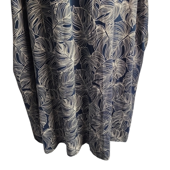 Ulla Popken Midi Dress Women's Blue White V-Neck Shortsleeve Plus Sz 32/34 NWT - Picture 5 of 11